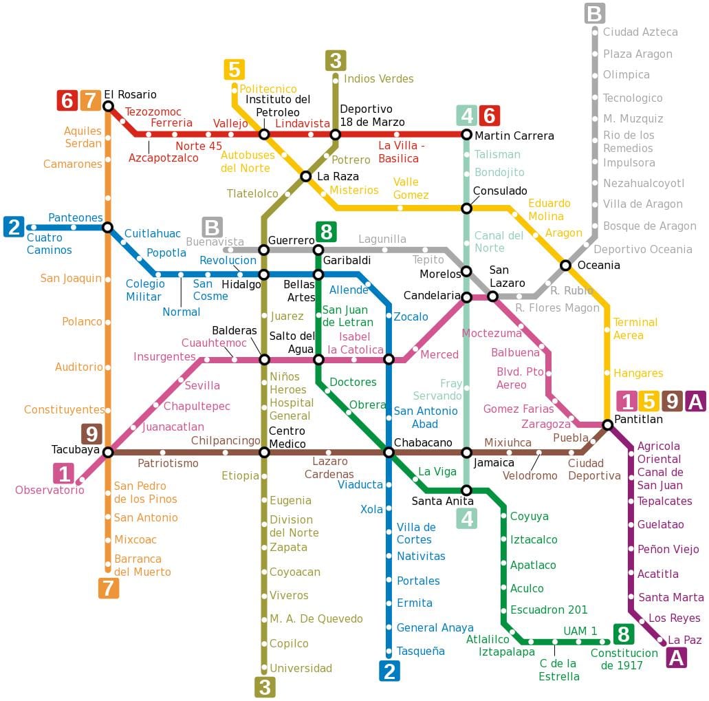 шема метро Мексико ситију