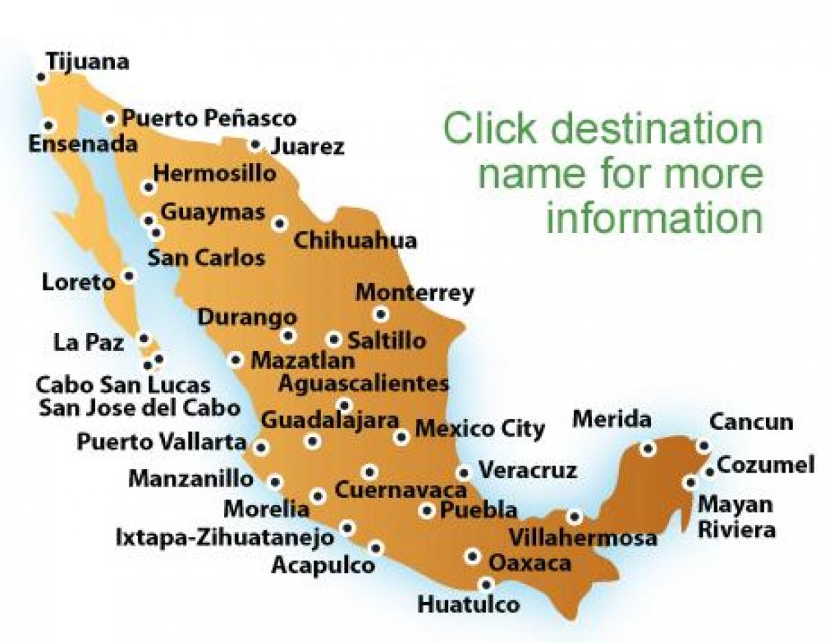 карта плажама у Мексику