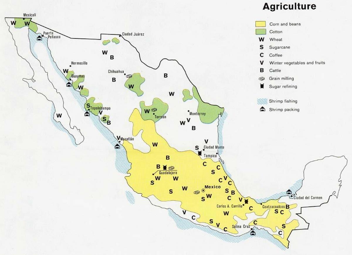 мапа Мексика пољопривреде