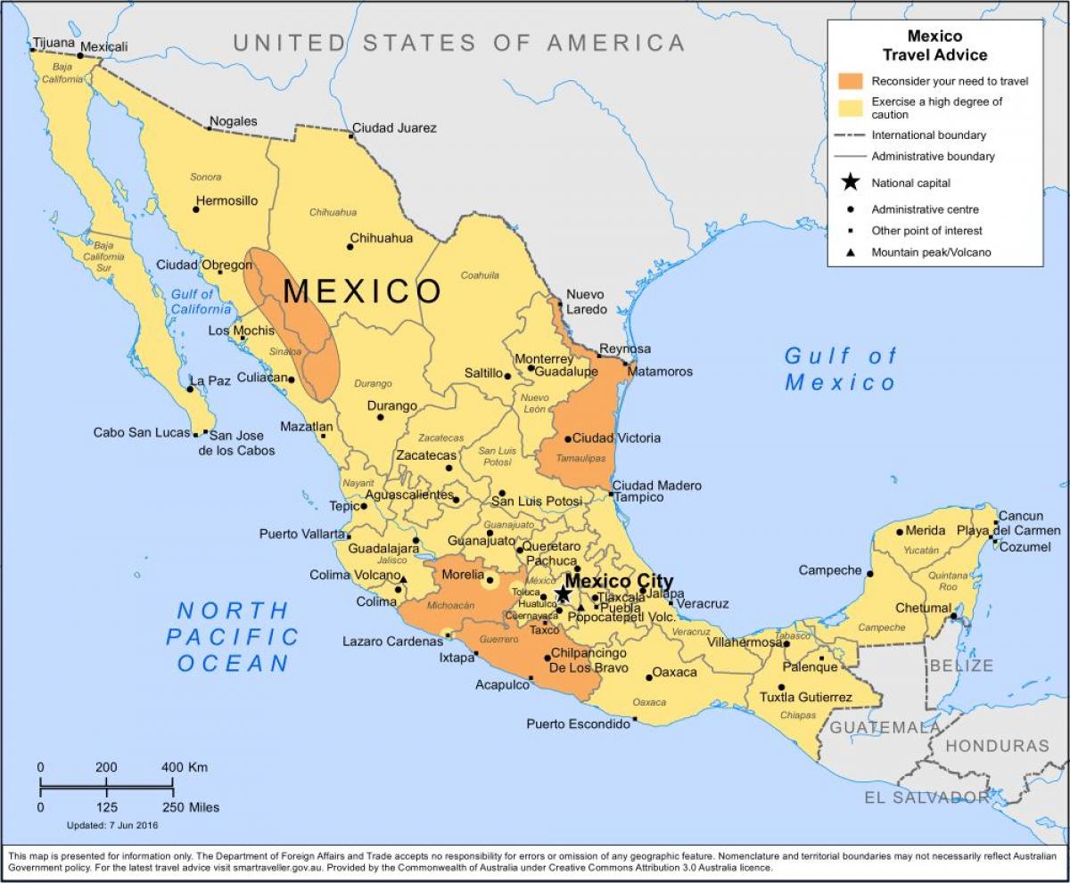 време у Мексику мапи