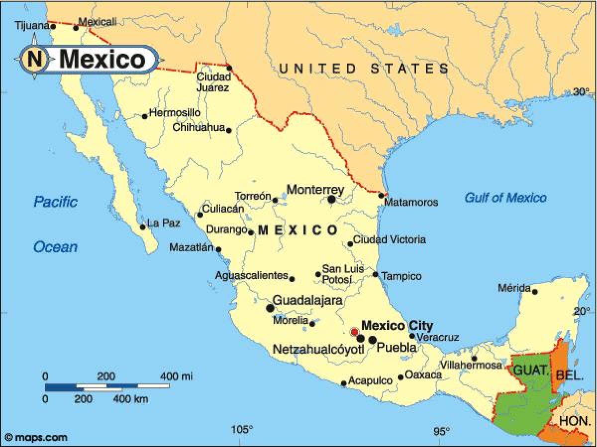 земља Мексико карта