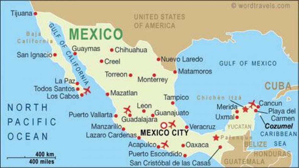 мапа аеродрома у Мексику