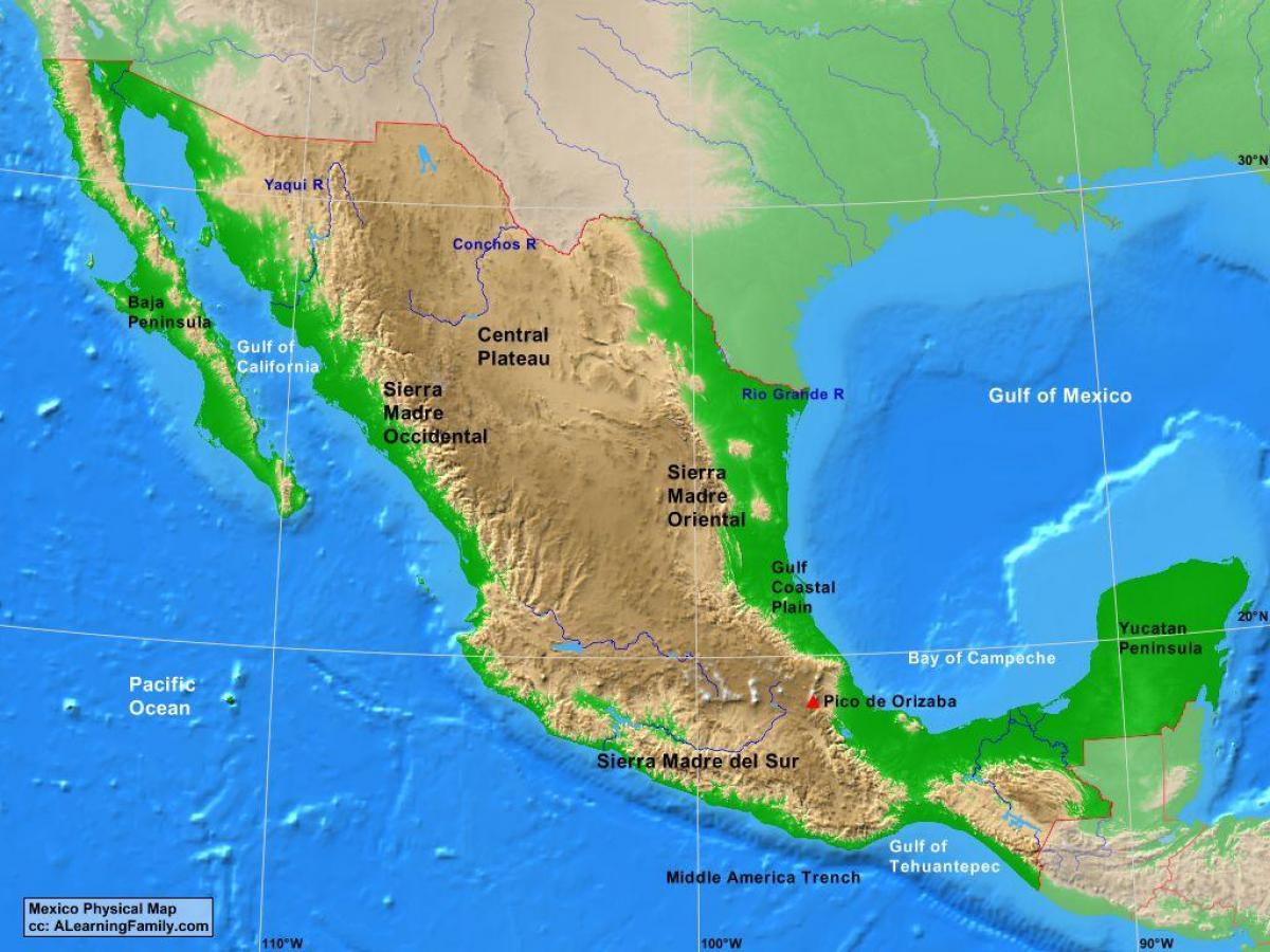 плато Мексика мапи