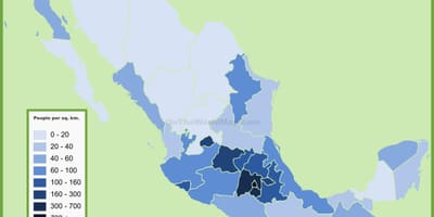 Густина насељености мапа Мексика
